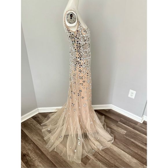 GEORGES HOBEIKA Square Neck Beaded Tulle Gown $7950 - Picture 11 of 13
